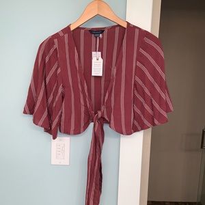 NWT American Eagle Cropped Wrap Top- XS